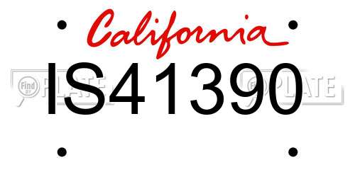 IS41390 California License Plate