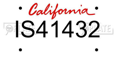 IS41432 California License Plate