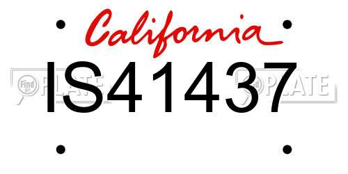 IS41437 California License Plate
