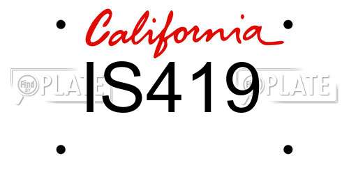 IS419 California License Plate