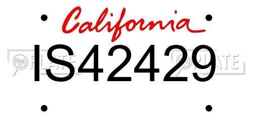 IS42429 California License Plate