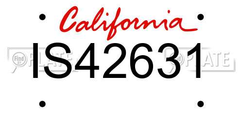 IS42631 California License Plate