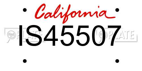 IS45507 California License Plate