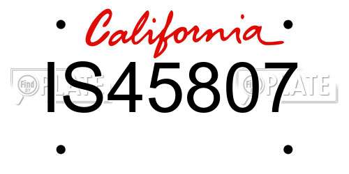 IS45807 California License Plate