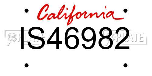 IS46982 California License Plate
