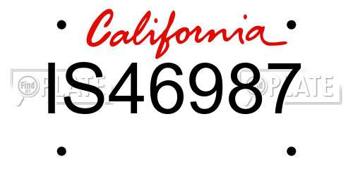 IS46987 California License Plate