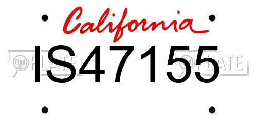 IS47155 California License Plate
