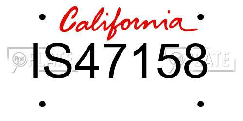 IS47158 California License Plate