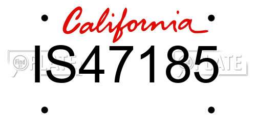IS47185 California License Plate