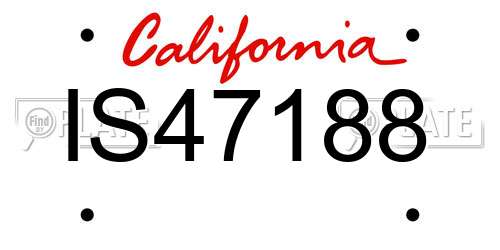 IS47188 California License Plate