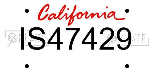 IS47429 California License Plate