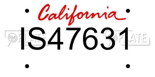 IS47631 California License Plate