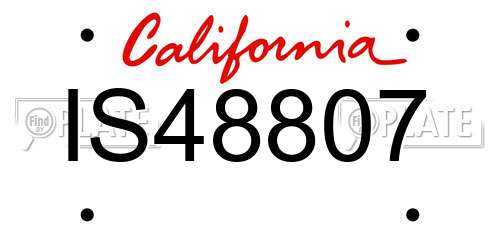IS48807 California License Plate