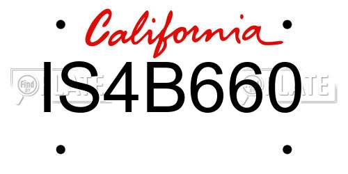 IS4B660 California License Plate