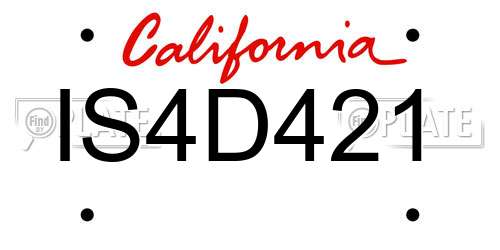 IS4D421 California License Plate