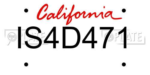 IS4D471 California License Plate