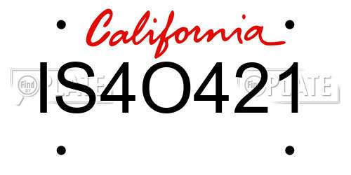 IS4O421 California License Plate