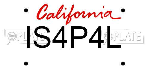 IS4P4L California License Plate