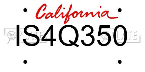 IS4Q350 California License Plate