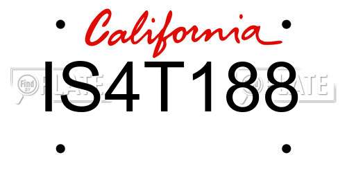 IS4T188 California License Plate