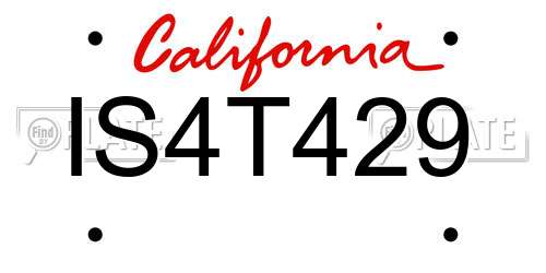 IS4T429 California License Plate