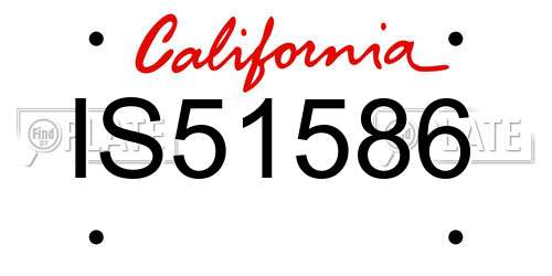 IS51586 California License Plate