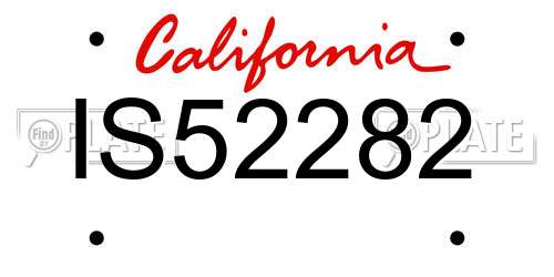IS52282 California License Plate
