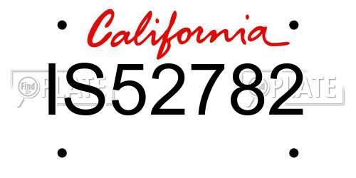 IS52782 California License Plate
