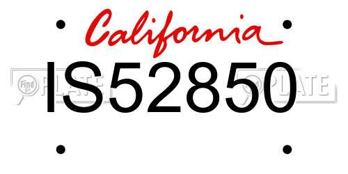 IS52850 California License Plate