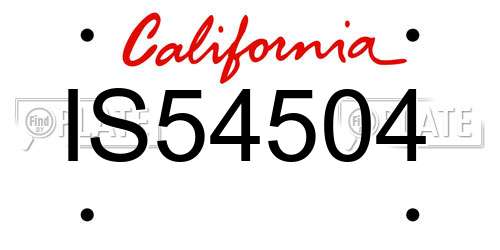 IS54504 California License Plate