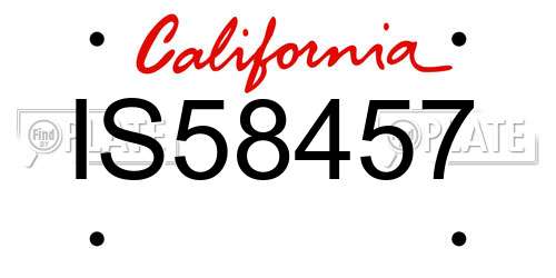 IS58457 California License Plate