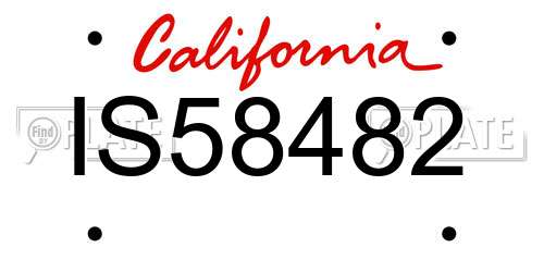 IS58482 California License Plate