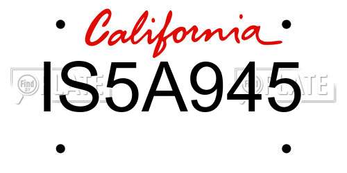 IS5A945 California License Plate