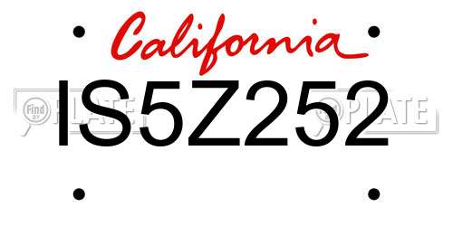IS5Z252 California License Plate