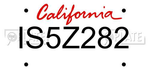 IS5Z282 California License Plate