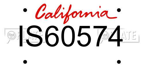 IS60574 California License Plate