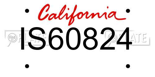 IS60824 California License Plate