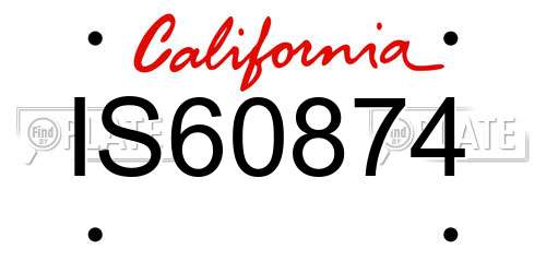 IS60874 California License Plate