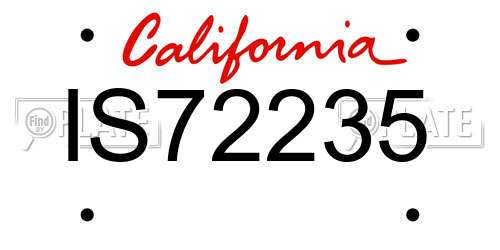 IS72235 California License Plate