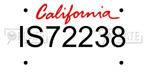 IS72238 California License Plate