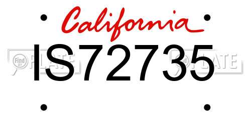 IS72735 California License Plate