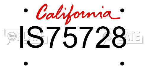 IS75728 California License Plate