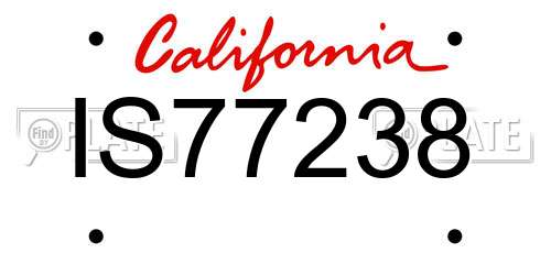 IS77238 California License Plate