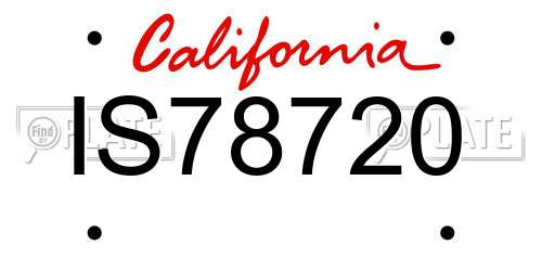 IS78720 California License Plate