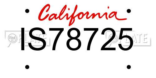 IS78725 California License Plate