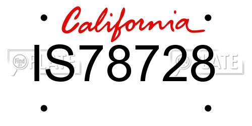 IS78728 California License Plate