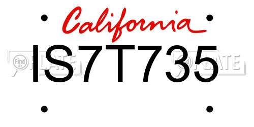 IS7T735 California License Plate
