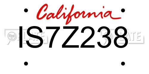 IS7Z238 California License Plate