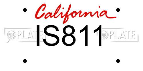 IS811 California License Plate