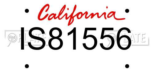 IS81556 California License Plate
